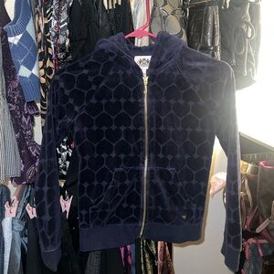 Women's Navy Blue Heart Pattern Jacket